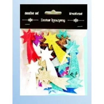 Set školních potřeb Komety z pianki brokatowej kolorowe ok 30szt