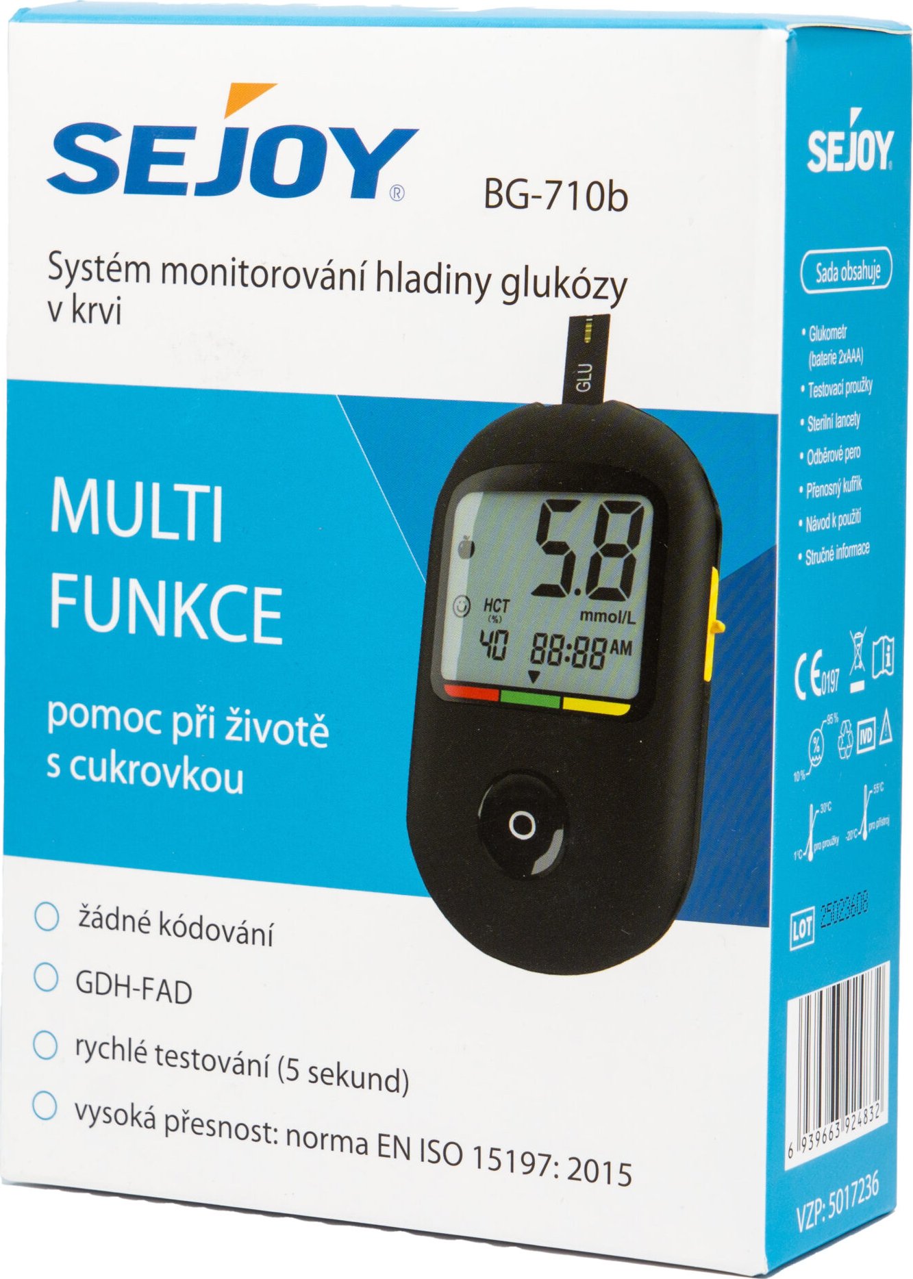 SEJOY glukometr BG-710b – systém monitorování hladiny glukózy v krvi