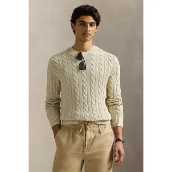 Pánský svetr Bavlněný svetr Polo Ralph Lauren Pullover pánský, béžová barva, 710965867, XXL, 80X
