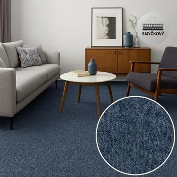 Koberec Koberec metráž LYON modrá /AB 82 Označení šíře role: 5 m