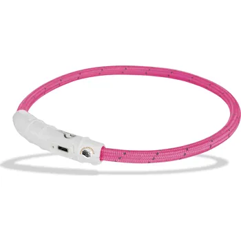 Obojek pro psa Trixie Svítící obojek USB kulatý nylon Růžová Velikost: L-XL: 65 cm/ ø 7 mm