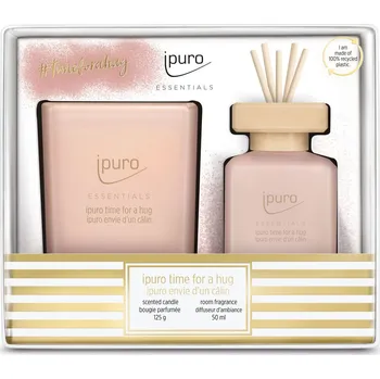 Svíčka ipuro Essentials Time for a Hug svíčka + difuzor v dárkovém balení 125g/50ml