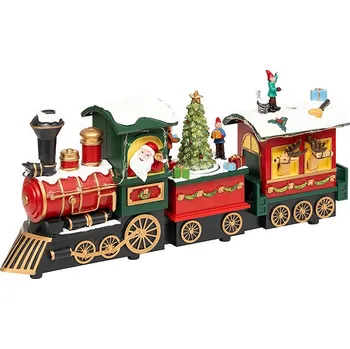 Vánoce Fééric Lights and Christmas Vlak Sv. Mikuláše, pohyblivý se zvukem 38 cm