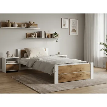 Postel Postel IKAROS DOUBLE 90 x 200 cm, dub artisan/bílá Rošt: Bez roštu, Matrace: Bez matrace