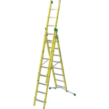 Železářství VETROPRIMA Trojdílný sklolaminátový víceúčelový žebřík Počet příček / složená délka (m): 8+9+9 / 2,94