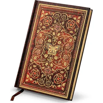 Zápisník ARGUS Elegantní zápisník A5 linky, pevná vazba, bordová Romantická zahrada 14200002