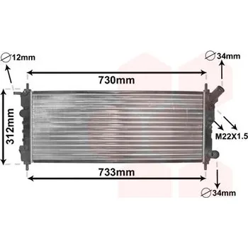 Chladič motoru Chladič, chlazení motoru VAN WEZEL 37002263