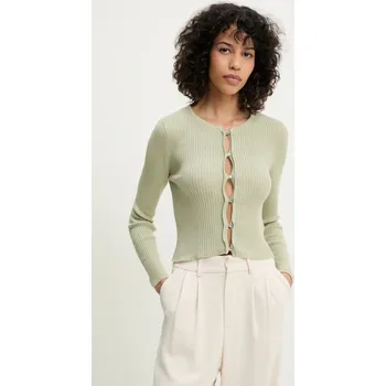 Dámský svetr Bavlněný kardigan Answear.LAB dámský, zelená barva, lehký LKC.364LELO.ums 91X, vel. M