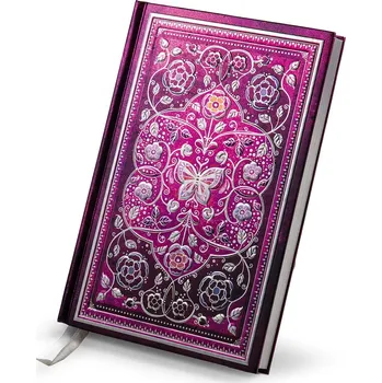 Zápisník ARGUS Elegantní zápisník A5 linky, pevná vazba, ružová Romantická zahrada 14200003