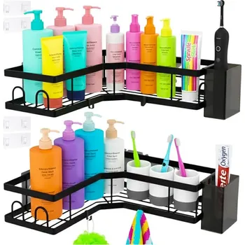 regál Rohová koupelnová police - sada 2 kusů