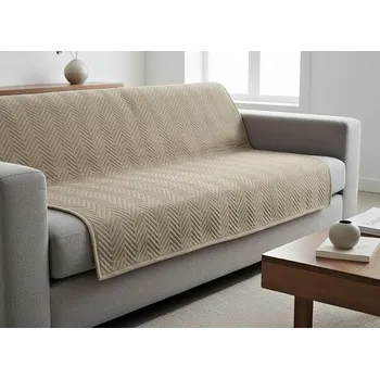 Přehoz na lůžko Přehoz na sedačku - pohovku EWITA krémová 170x210 cm, 200x220 cm Mybesthome Rozměr: 200x220 cm Režný vzhled