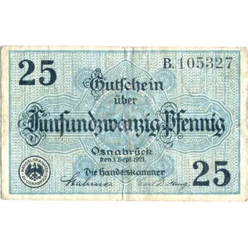OSNABRÜCK. 25 Pfennig 1921.