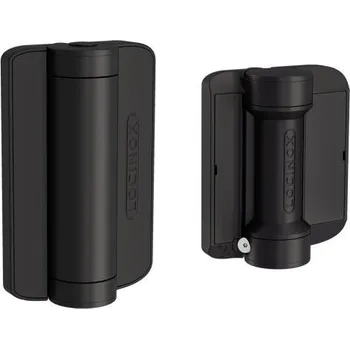 Zavírač dveří LOCINOX CARACAL-SD-K – zavírač nahrazující panty na hranatý sloupek, pro křídlové branky, černý