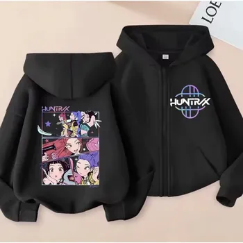 Chlapecký svetr KPop Demon Hunters (Lovkyně démonů) KPop Demon Hunters dětská mikina s potiskem (černá) - SKLAD Varianta: No. 3, Velikost: 160