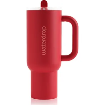 Láhev Waterdrop Explorer Tumbler nerezový tumbler s brčkem (limitovaná edice) Deep Red 1100 ml