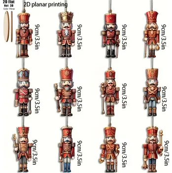 Vánoční dekorace Ploché dřevěné louskáčky Vánoční dekorace 24 ks