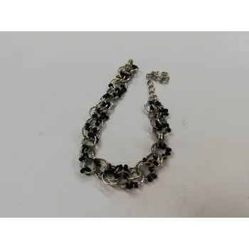 Náramek Náramek s korálky - černý - délka 17-22 cm