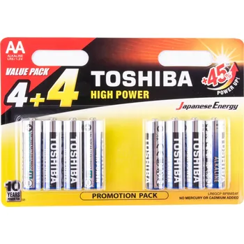 Článková baterie Baterie TOSHIBA AA LR6GCP BP8MS4F ALKALINE 1,5V