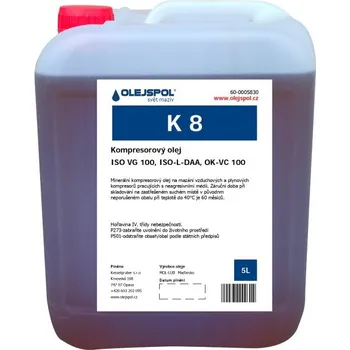 Motorový olej Kompresorový olej K 8 ( OK-VC 100 ) – Objem: 5L