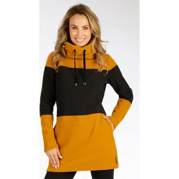 Dámská mikina Dámská dlouhá fleece mikina LITEX černá + hořčicová S