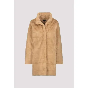 Dámský kabát Monari 9690 béžový kožíšek Velikost: 42