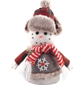 Vánoční dekorace Sněhulák v ušance 18 x 26 x 10 cm na postavení