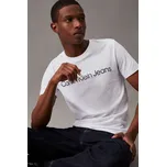 Calvin Klein Men's Logo Organic Cotton Crew Neck Short Sleeve White T-shirt -yaf Calvin Klein bílá 2888802