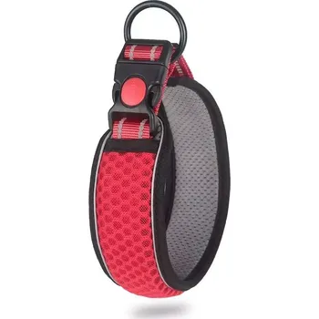 Obojek pro psa TopTechnology Obojek pro psy Honeycomb Net - prodyšný, reflexní, protiškrcovací L (Červený)