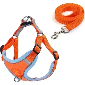 Postroj pro psa TopTechnology Odpínací reflexní postroj pro psy, barva: Suede Orange (M)