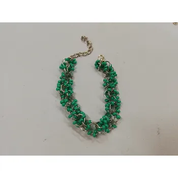 Náramek Náramek s korálky - smaragdový - délka 17-22 cm