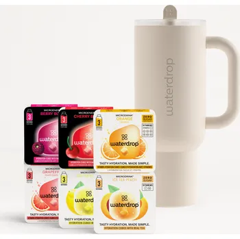 Instantní nápoj Waterdrop Ochutnávkový Set s Termo Hrnkem Explorer krémově bílá