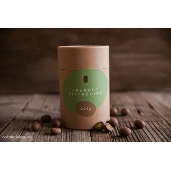 Čokoláda Čokoládovna Lyra CRUNCHY PISTACHIOS - SLEVA EXPIRACE - pistácie v mléčné čokoládě
