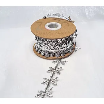 Stuha Stuha 'VLOČKA' 2,5 cm x 10 m - stříbrná