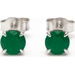 Stříbrné náušnice se smaragdem Smrusa