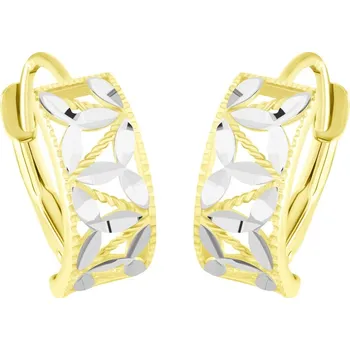 Náušnice GEMMAX Zlaté dámské náušnice s prořezávaným Vintage motivem – zlatý šperk ryzosti 585/1000 v Dárkovém balení s Certifikátem GLECN-02328