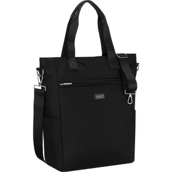 Kabelka Peterson prostorná dámská nákupní taška s uchy a odnímatelným popruhem Barva: Černá