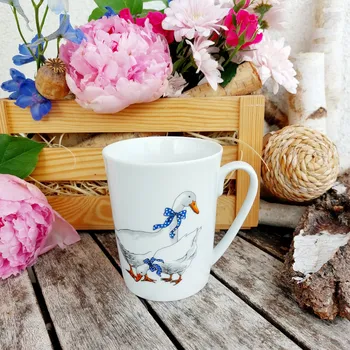 SISI hrnek 280 ml, husy, Český porcelán Dubí (Porcelánový hrnek 2. jakost)