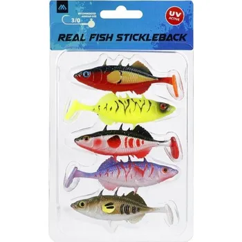 Rybářský háček 5ks - Nástraha Mikado Real Fish Stickleback 5cm Mix