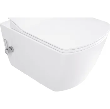 Klozet Deante Závěsný WC komplet bez příruby s funkcí bidetu Blur – CDZ 6WPW, včetně SoftClose sedátka, bílá