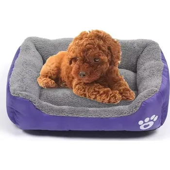 Pelíšek pro psa TopTechnology Teplá psí matrace Candy Color pro domácí mazlíčky, Velikost: M, 54×42×12cm (Fialová)