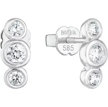 Náušnice Zlaté náušnice 81009.1 bílé zlato s briliantem