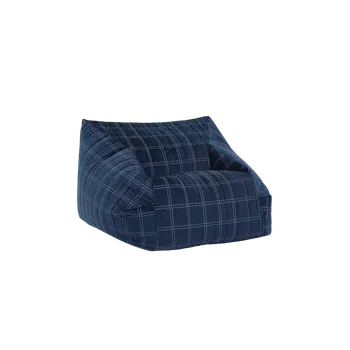 Sedací pytel Nobodinoz Sedací vak Chelsea Eco-Velvet Night Blue Purple Windowpane