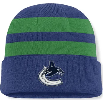 Čepice Fanatics Pánská zimní čepice Vancouver Canucks NHL Swipe Cuffed Beanie