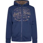 KAM mikina pánská KBS 7087 s kožíškem nadměrné velikosti modrá 8XL