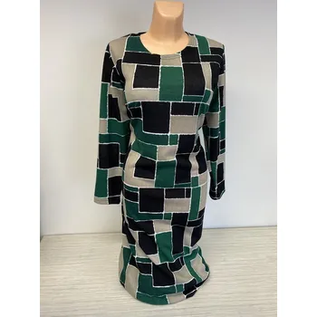 Dámské šaty podzimní šaty, Barva Zelená, Velikost XXL50, Materiál 70%Pes 27%Ny 3%Op