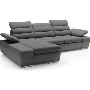 Sedací souprava Sedací souprava KORFU | FUNKČNÍ LÁTKA | levá | rozkládací + úložný prostor | šedá 85 | AKCE