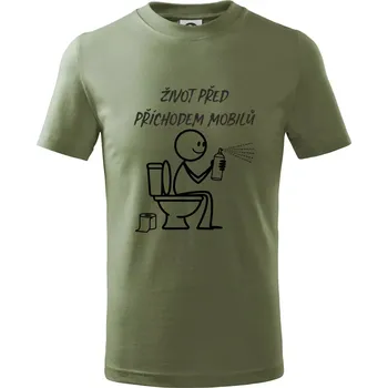 Chlapecké tričko Život před příchodem mobilů - Tričko dětské bavlněné - 158 cm/12 let ( Khaki )
