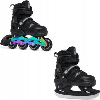 Brusle 2v1 Raven Drill Black/Neo Chrome Velikost bruslí: EU 38-42, Typ nože: Dámský (se zoubky)