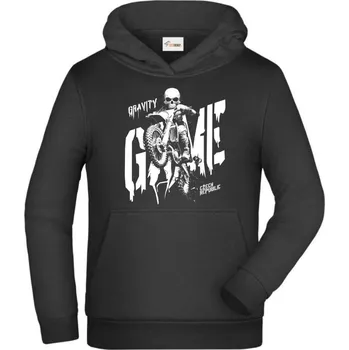 Pánské tričko Gravity Game, Enduro, Motocross, Quad, V2, bílý tisk - Dětská mikina s kapucí - 116 cm