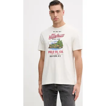 Pánské oblečení Bavlněné tričko Polo Ralph Lauren 710P04979 béžová 08X, vel. XXL